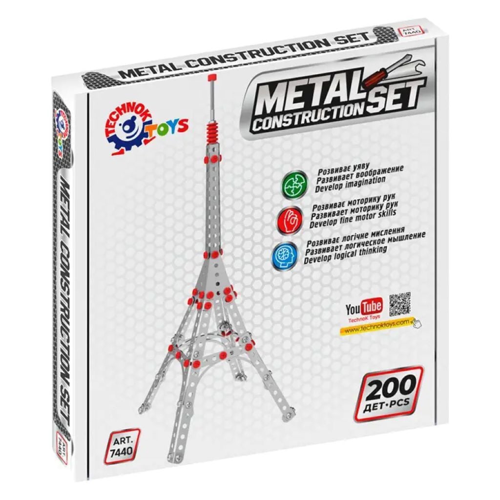 Конструктор металевий 200ел Ейфелева вежа у коробці 7440 Технок