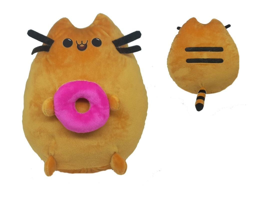 М'яка іграшка Пушин кет Крапелька 26см з пончиком з чорними смужками велюр рудий 497013 Dreamtoys