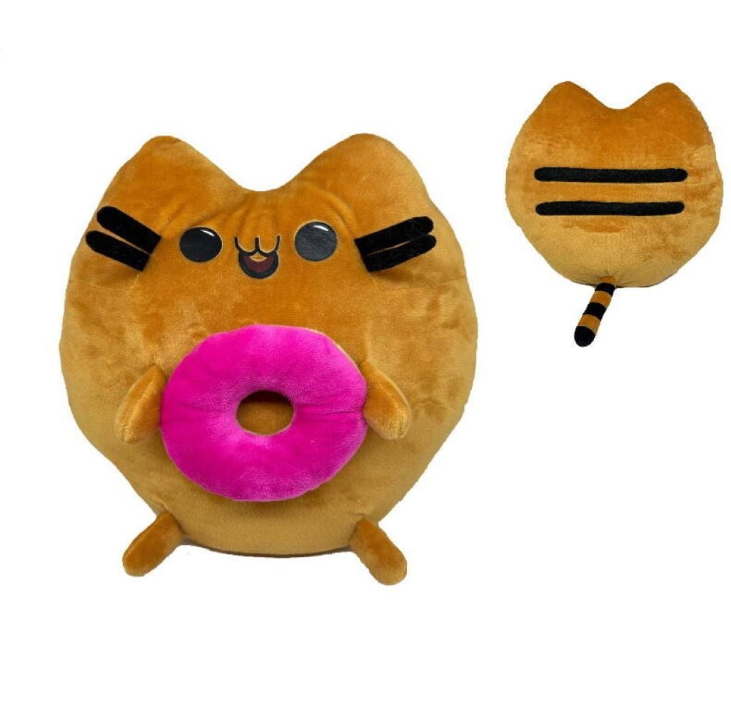 М'яка іграшка Пушин кет Кругляш 26см з пончиком з чорними смужками велюр рудий 489018 Dreamtoys