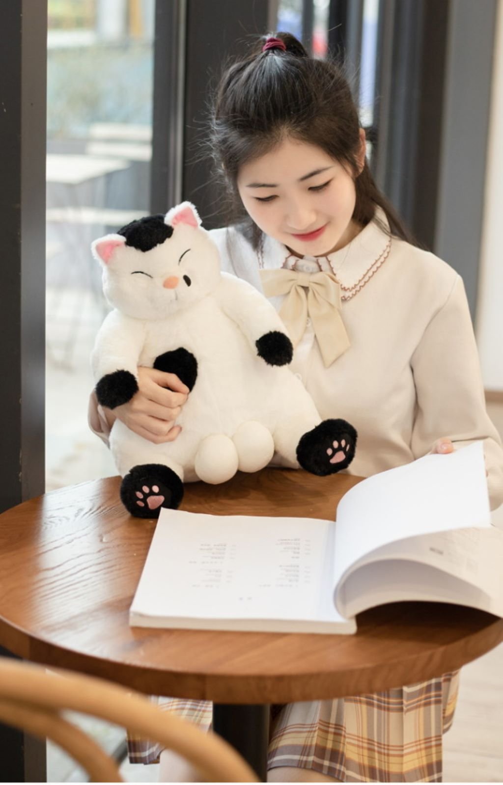 М`яка іграшка Кіт ледачий 35см Чорно-білий IA67 Dreamtoys