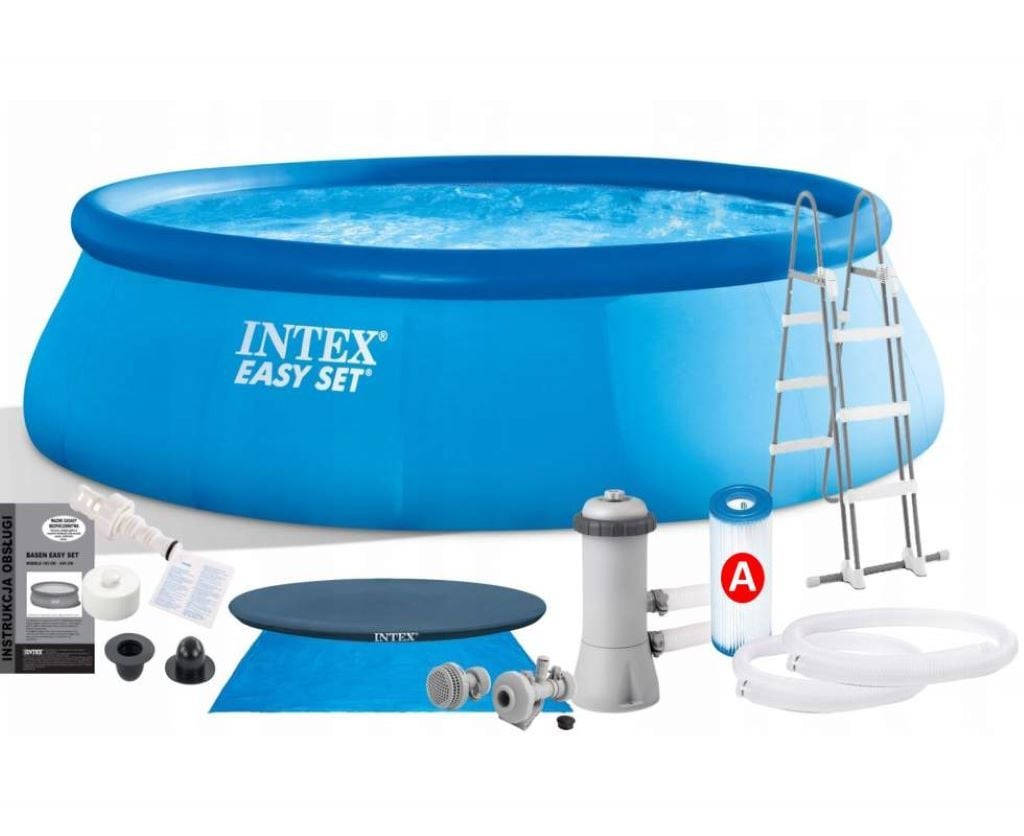 Басейн наливний тент сходи підстилка насос-фільтр 12430л 457*107см у коробці 26166 intex