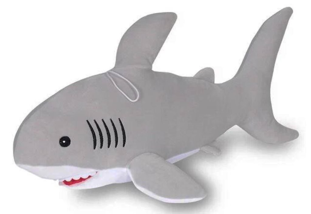 М`яка іграшка Акула 80см сірі з білим 002105 Dreamtoys