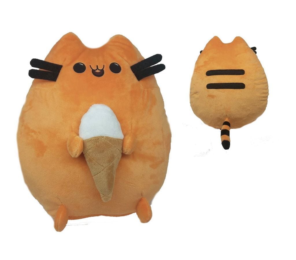 М'яка іграшка Пушин кет Крапелька 26см з пончиком рижий з чорними смужками велюр 495019 Dreamtoys