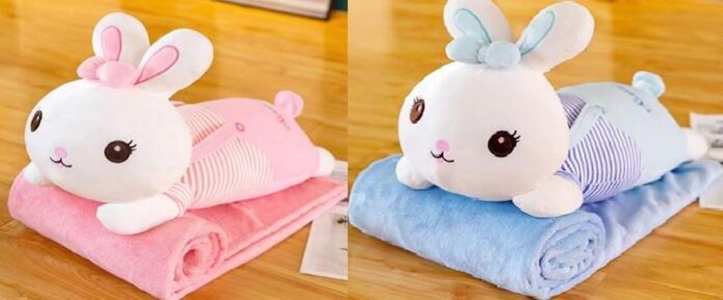 М'яка іграшка Зайчик з пледом 60см мікс видів і кольорів L1122 Китай