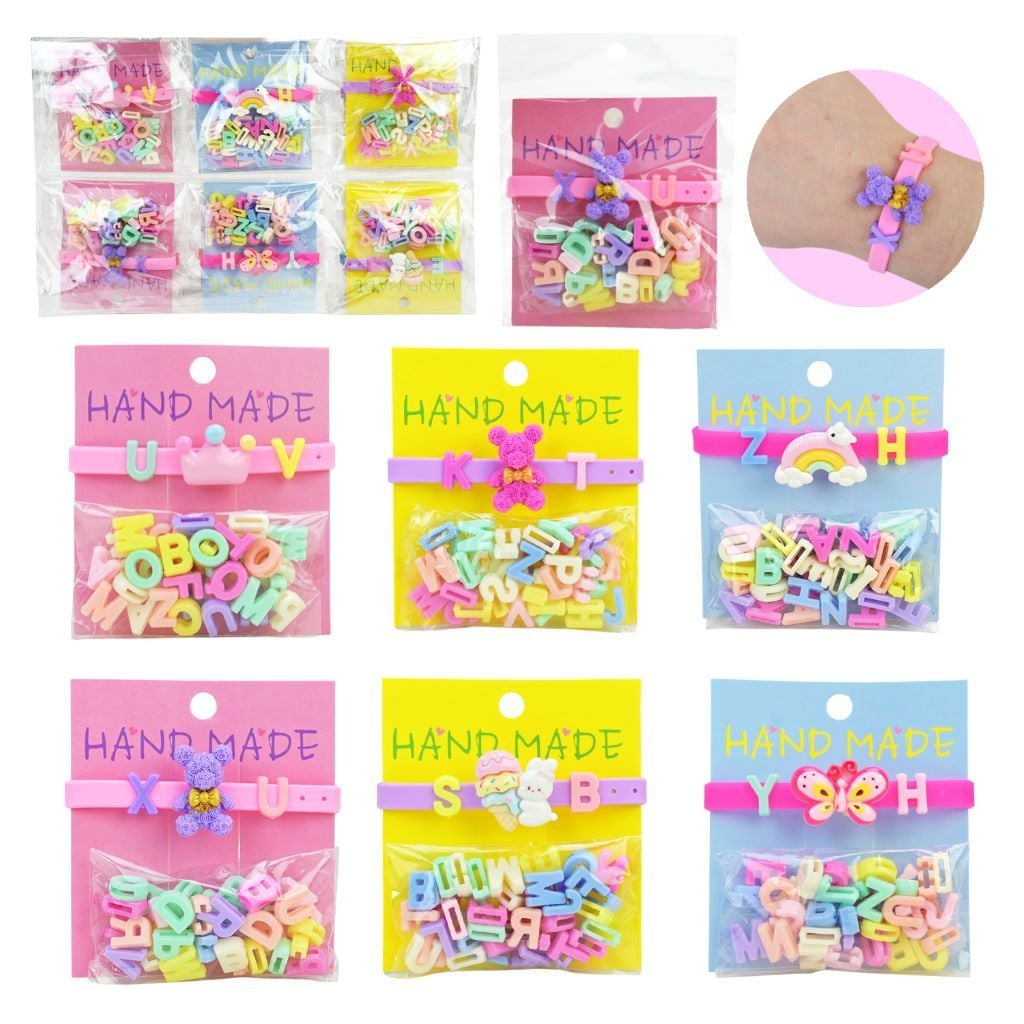 Аксесуари для дівчат браслети з змінними літерами та піном мікс видів у пакеті Cel241107 Китай