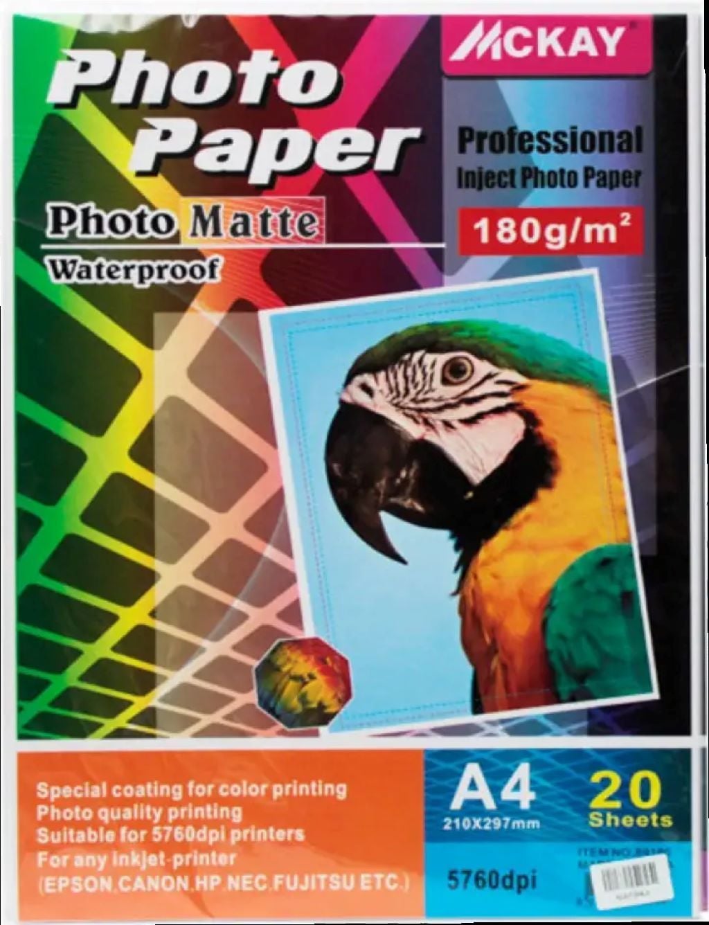 Фотопапір А6 100арк 180г глянсовий для принтера 5760dpi MCRAY