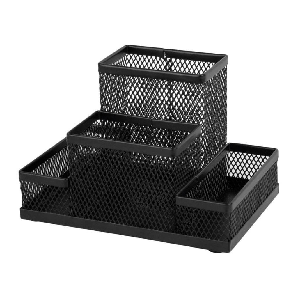 Органайзер настільний Сітка 4  відділи чорний металевий 2017-01-A Axent