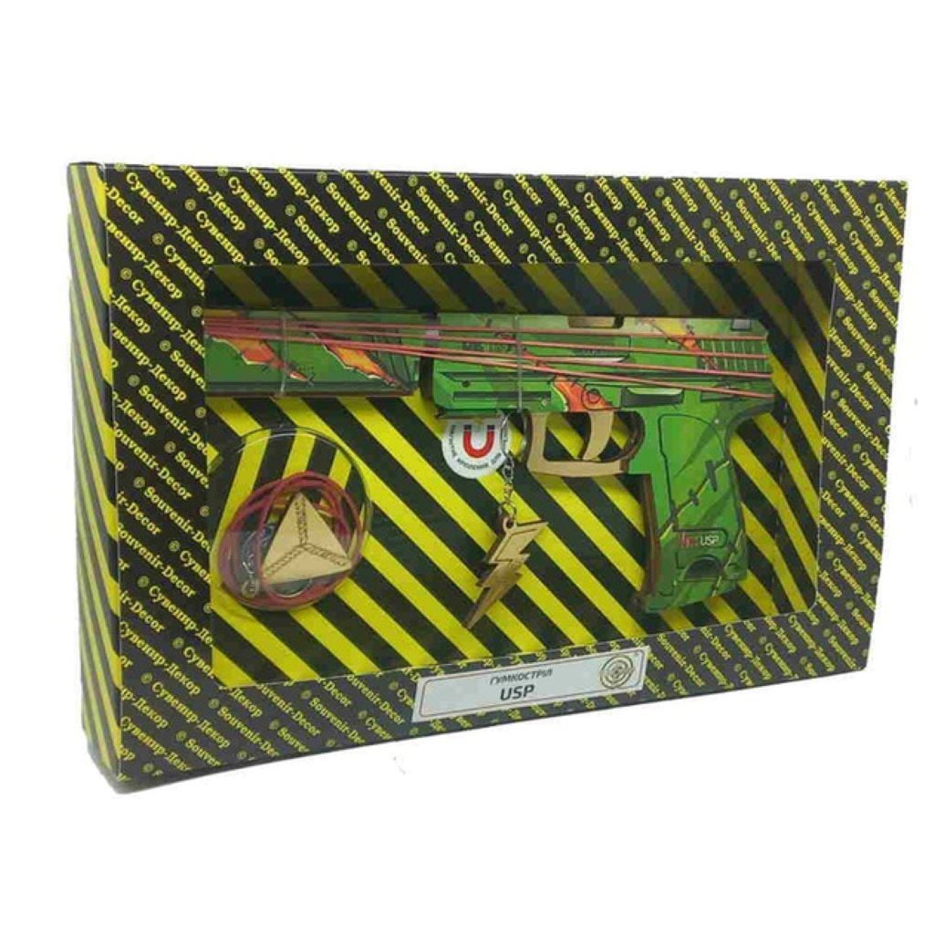 Пістолет-гумкостріл дерево Suture в коробці 23*17см USP-SUT Україна
