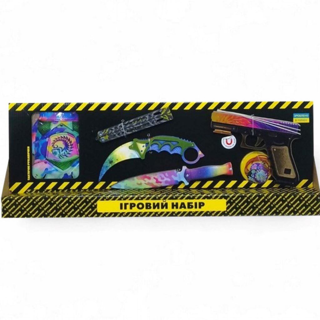 Ігровий набір зброї NEST з дерева  в коробці 60*20*6см BB-Nes Україна