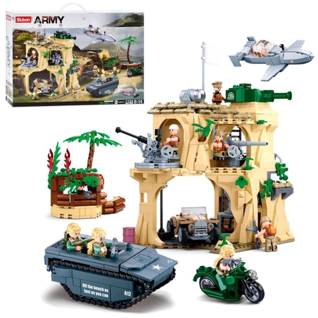 Конструктор типу лего 1124дет ARMY Військова технічна база фігурки коробка 62*43*9см M38-B1111 sluban