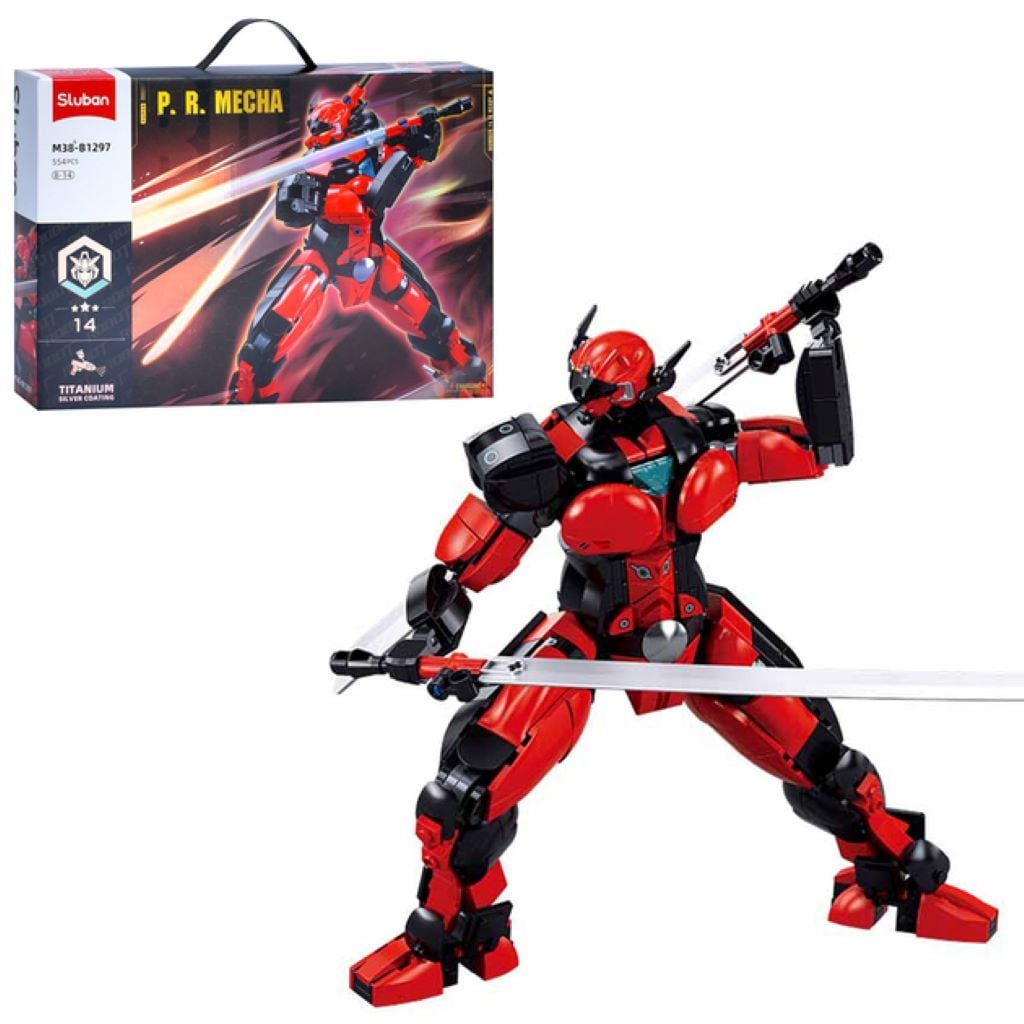 Конструктор типу лего 554 дет рбот P.R.Mecha в коробці 43*29*7см M38-B1297 sluban