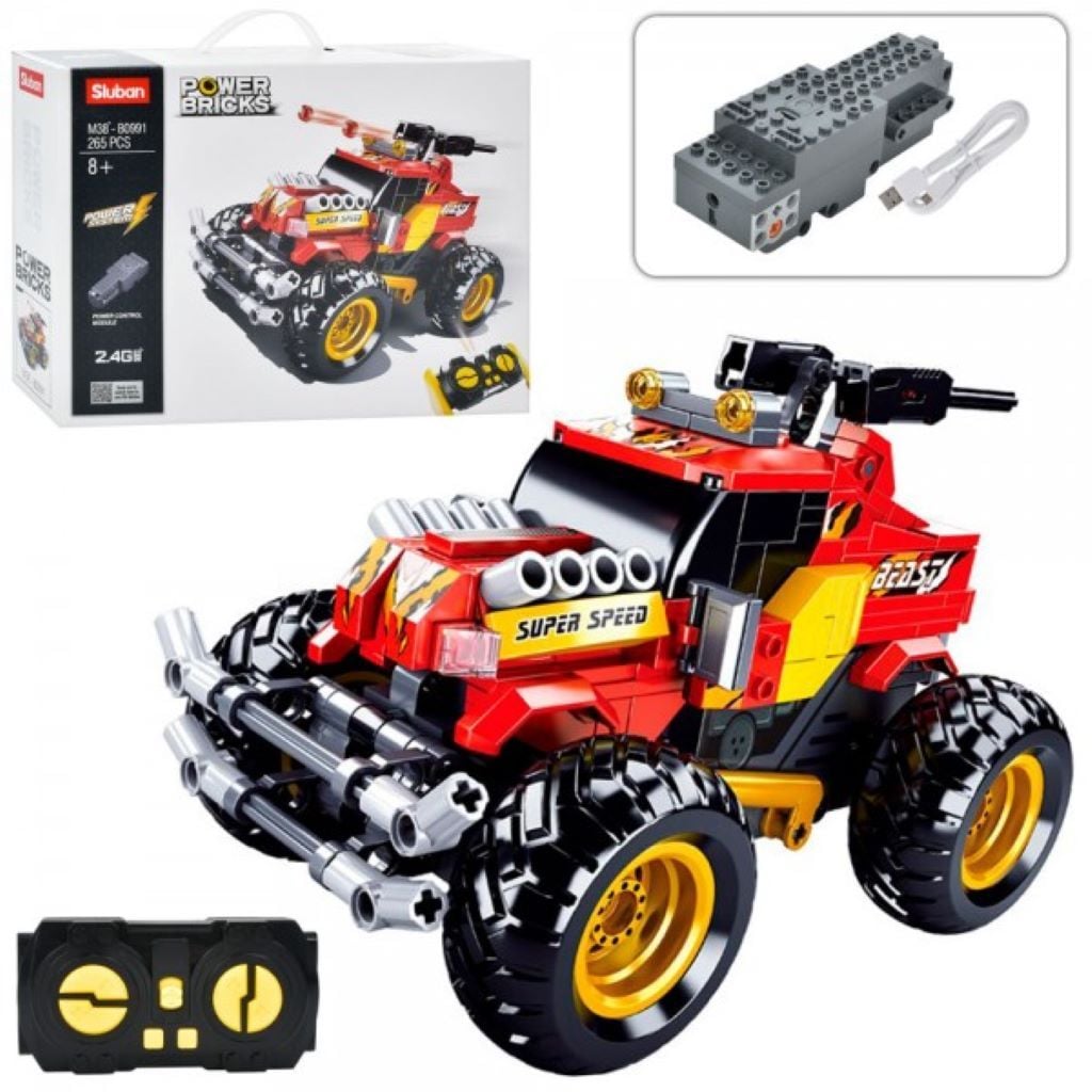 Конструктор типу лего 265 дет Power Bricks Позашляховик на р/к у коробці 38*29*10см М38-В0991 sluban