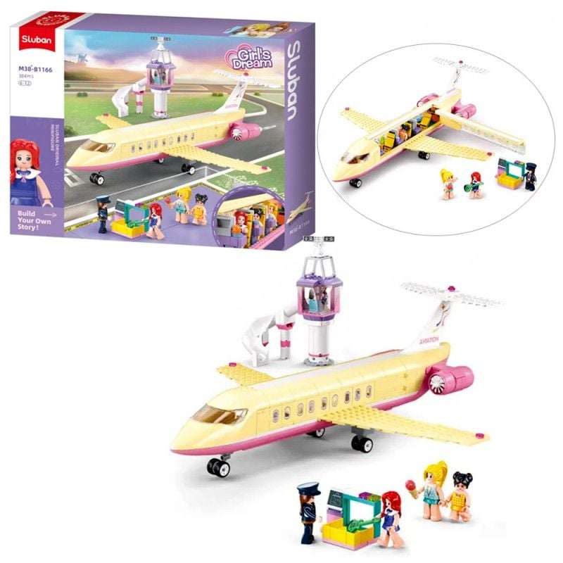 Конструктор типу лего 384 дет Girls Dream Літак в коробці 43*33*7см M38-B1166 sluban
