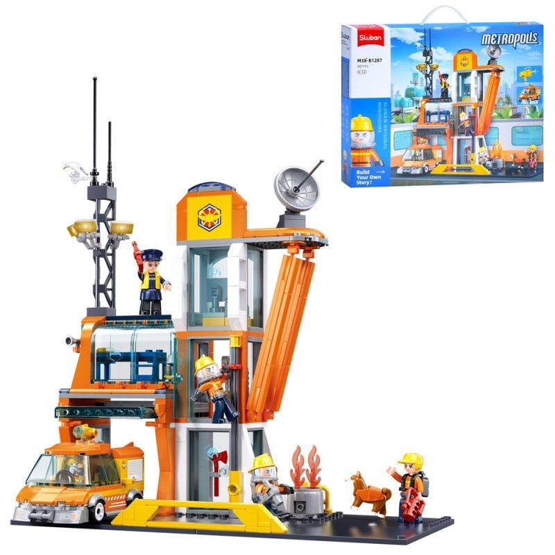 Конструктор типу лего 407 дет Metropolis Пожежна частина в коробці 43*33*7см M38-B1287 sluban