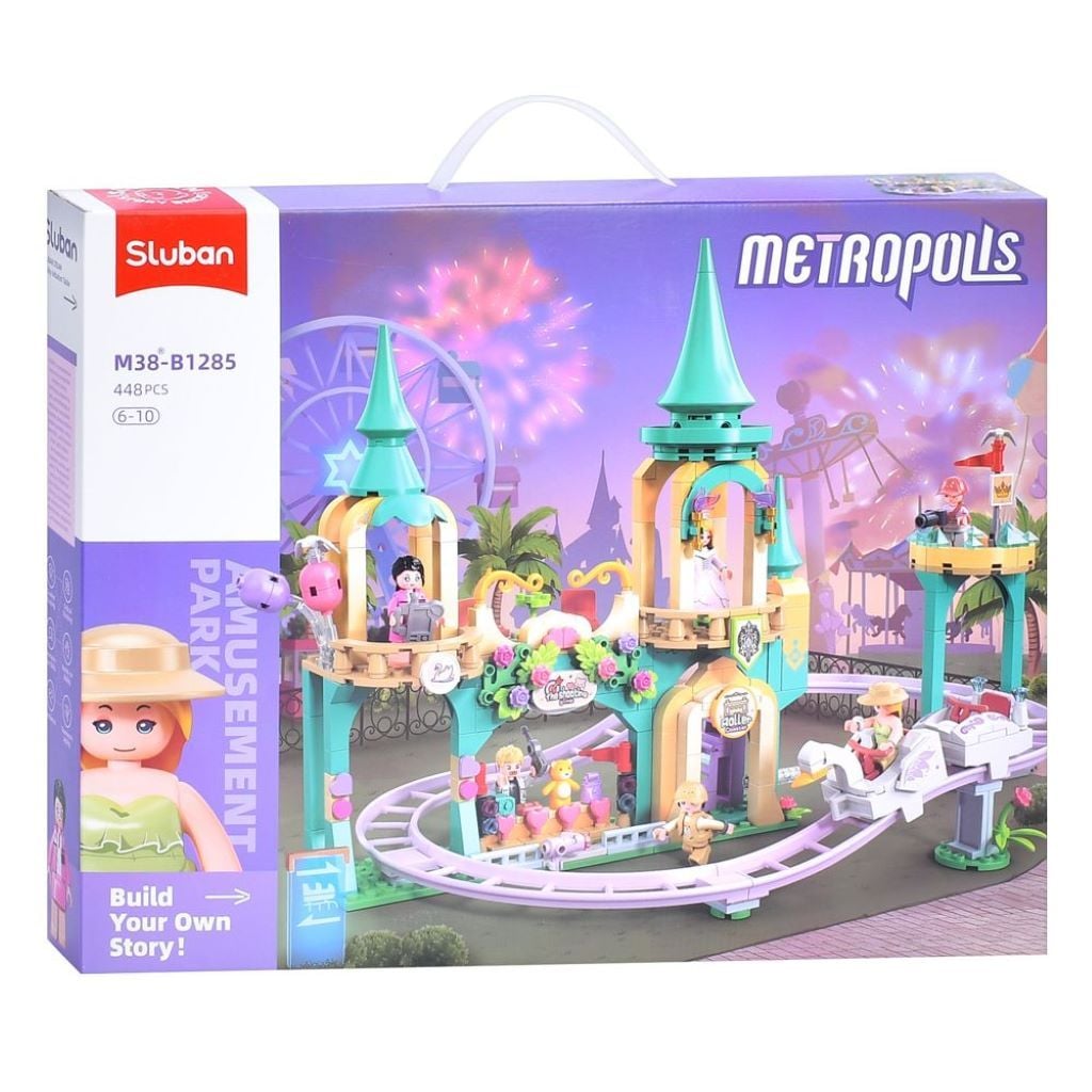 Конструктор типу лего 448 дет Metropolis Парк розваг в коробці 43*33*6см М38-B1285 sluban