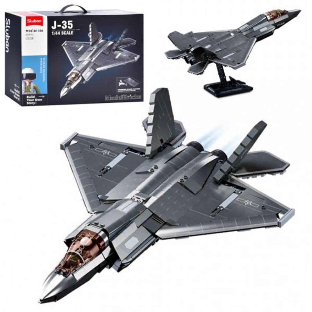 Конструктор типу лего 838 дет Model Bricks Винищувач J-35 у коробці 45*33*12см M38-B1186 sluban