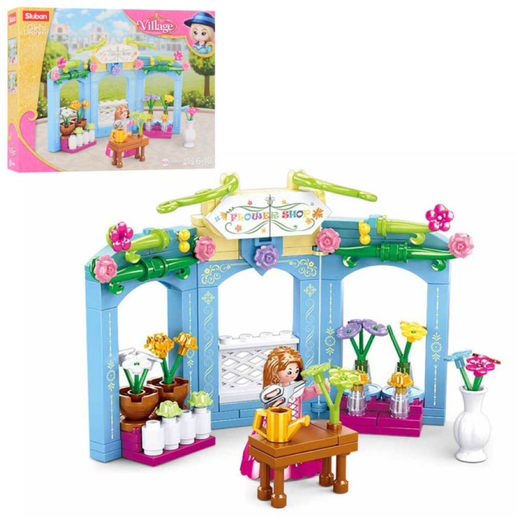 Конструктор типу лего 154дет Vellage Квітковий магазин у коробці 24*18*4см M38-B0905 sluban
