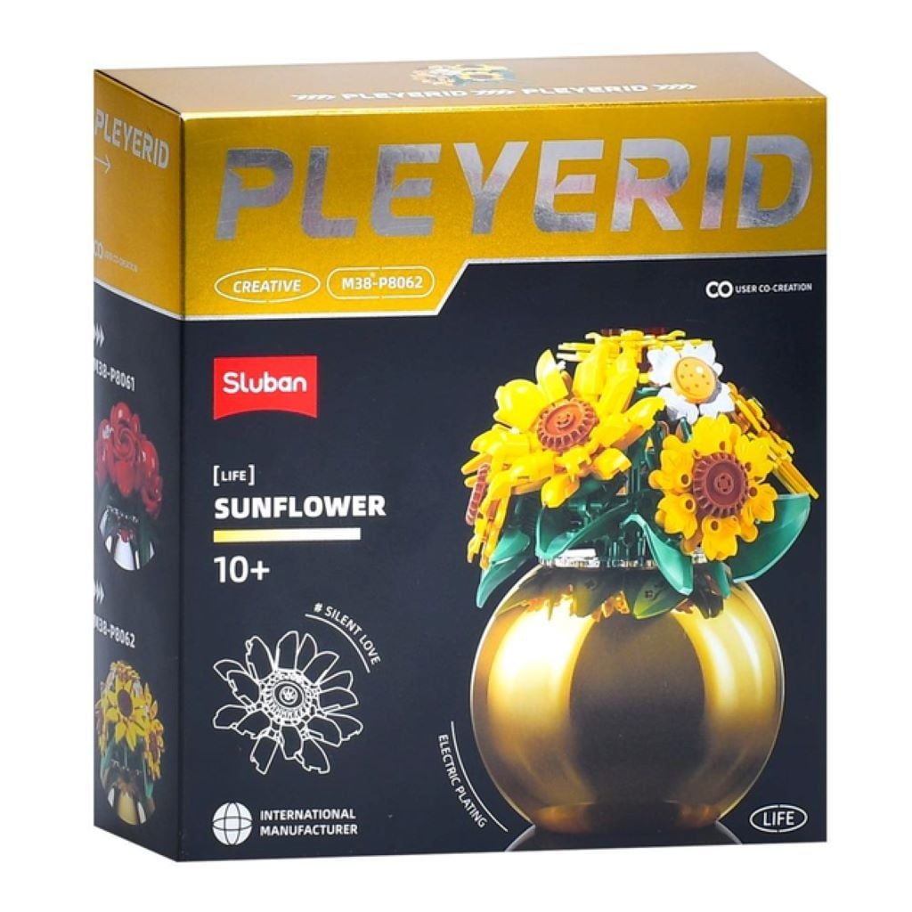 Конструктор типу лего Pleyerid Квіти у вазі у  коробці 22*24*8см М38-В8062 sluban
