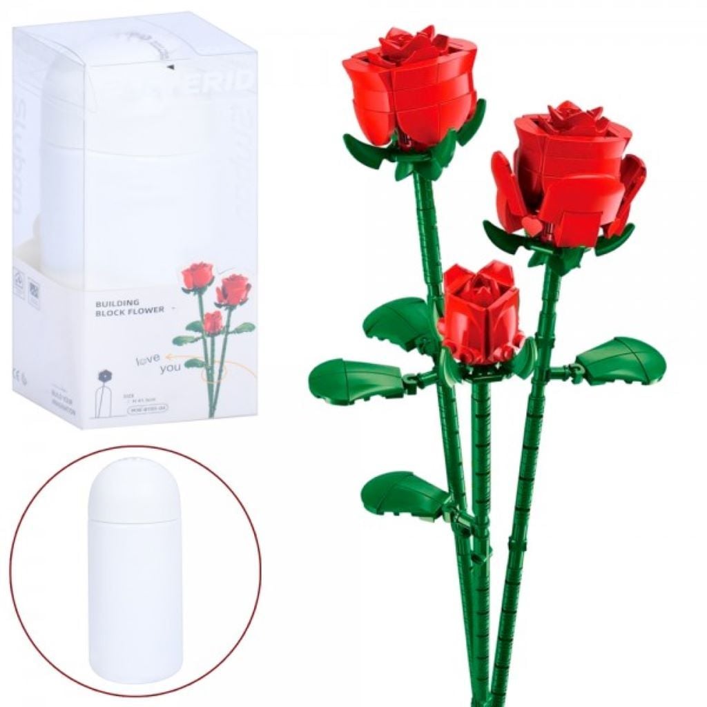 Конструктор типу лего 258 дет Pleyerid Червоні троянди у блістері 22*9*9см M38-B1101-04 sluban