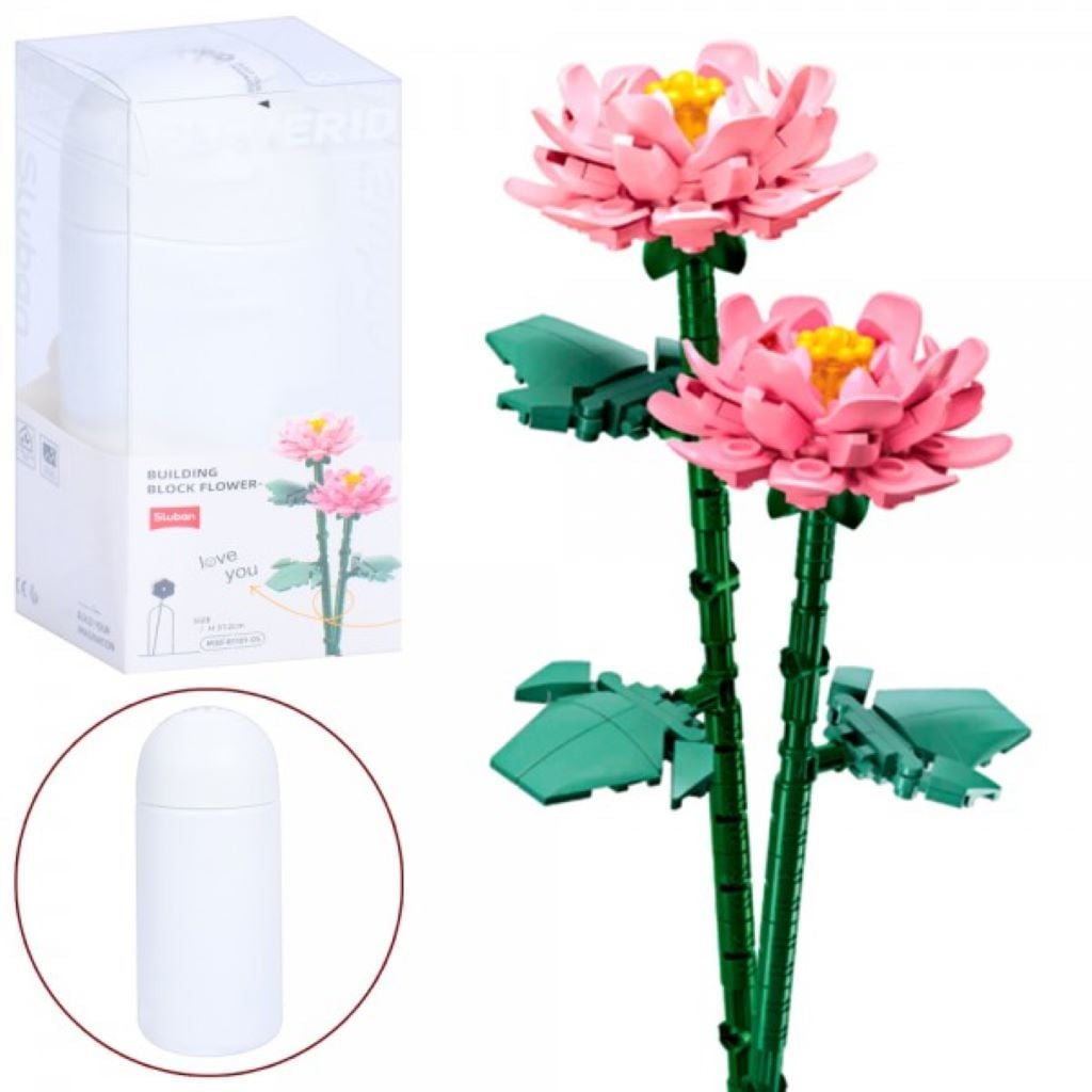 Конструктор типу лего 224 дет Pleyerid Півонії у блістері 22*9*9см M38-B1101-05 sluban