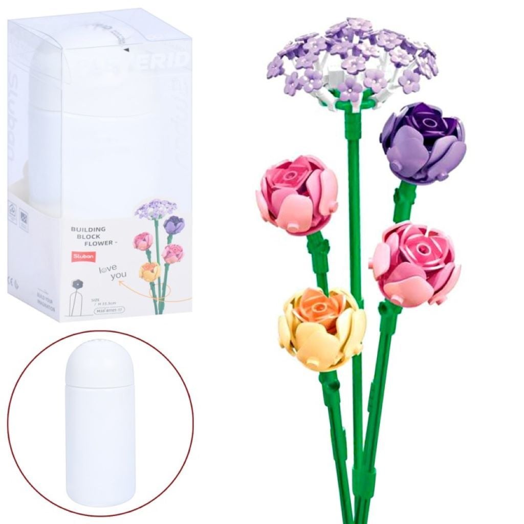 Конструктор типу лего 198 дет Pleyerid Букет квітів у блістері 22*9*9см M38-B1101-17 sluban