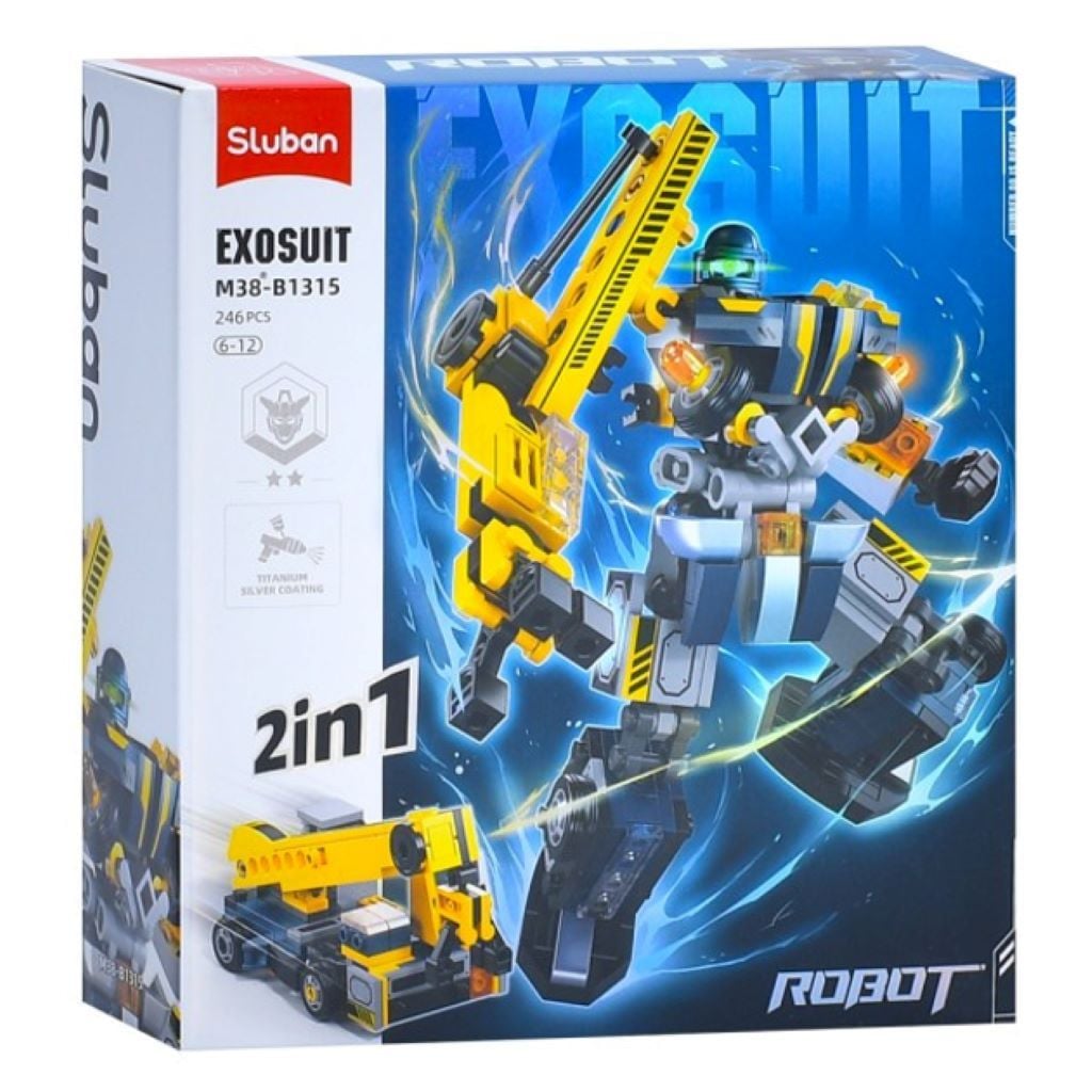 Конструктор 246дет Exosuit 2в1 Робот-машина у коробці 23*22*6,5см M38-B1315 sluban
