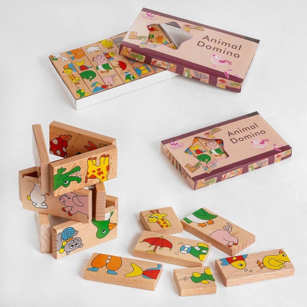 Дерево логіка доміно Animal дерев'яне у коробці 22*13*2,5см C51376 Китай