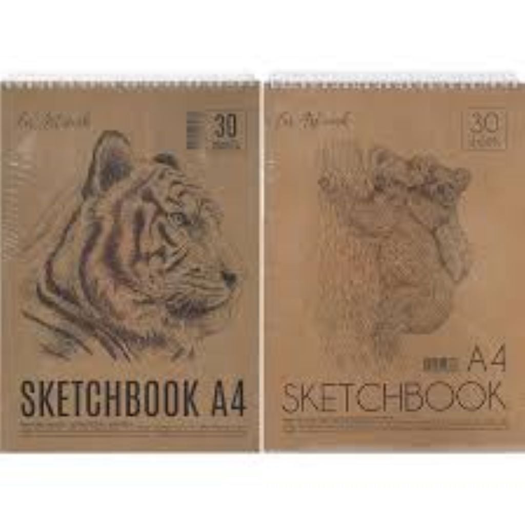 Скетчбук крафт А4 30арк 190 г/м2 пружина 12066 Тетрада