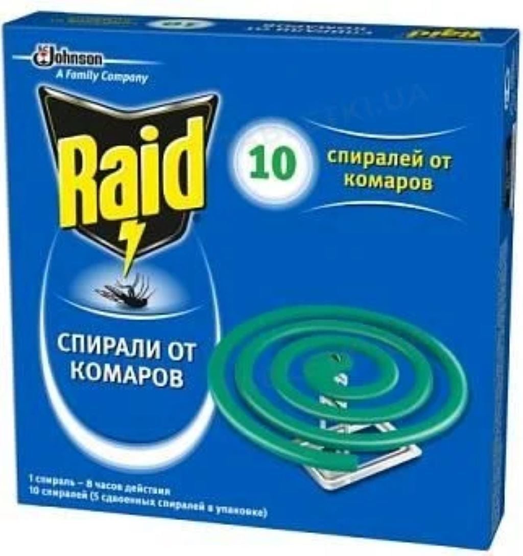 Спіралі від комарів Raid 10 шт (5 здвоєних спіралей) в коробці 1125454 Китай