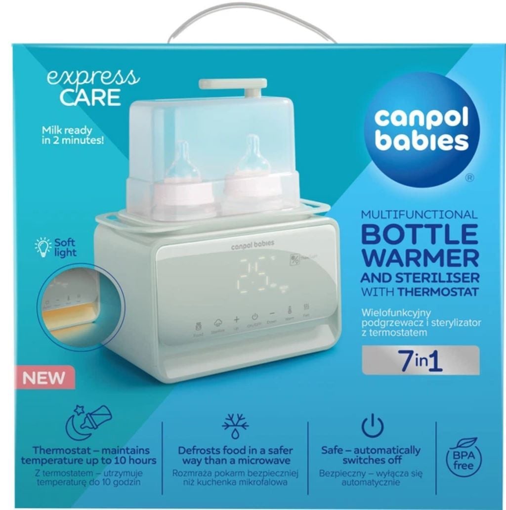 Стерилізатор-підігрівач 7в1 з терморегулятором і підсвіткою в коробці 25*24*17,5см 12/218 Canpol