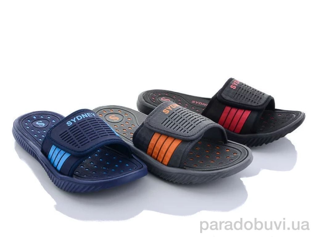 Шльопанці дитячі 24-31 SYDNEY на липучці темно-сині з блакитним 758-69 Китай 25р