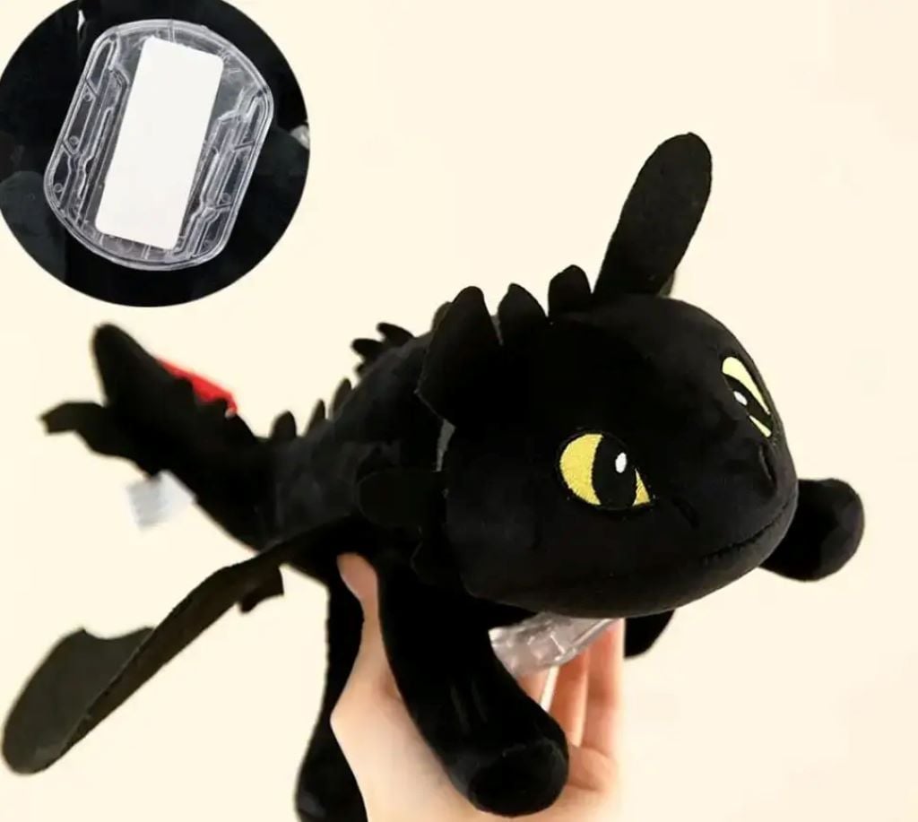 М'яка іграшка Дракон 15 см на липкій основі в авто білий/чорний 9995372 Dreamtoys