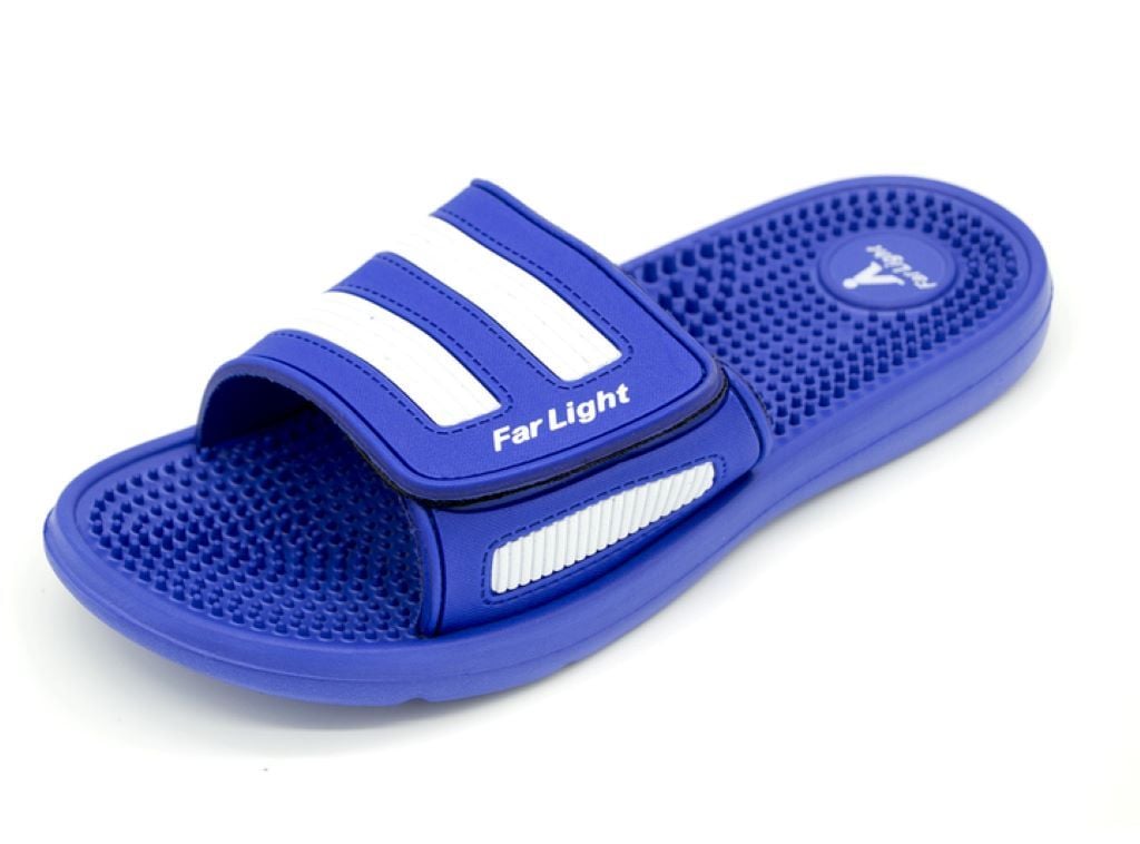 Шльопанці хлопчик 40-45 піна з липучкою яскраво сині з білим 546 Far Lignt 40р