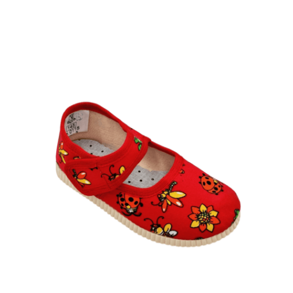 Мокасини 24-32р сад школа на липучці текстильні Бджілка червоні 0222 Берегиня 27р