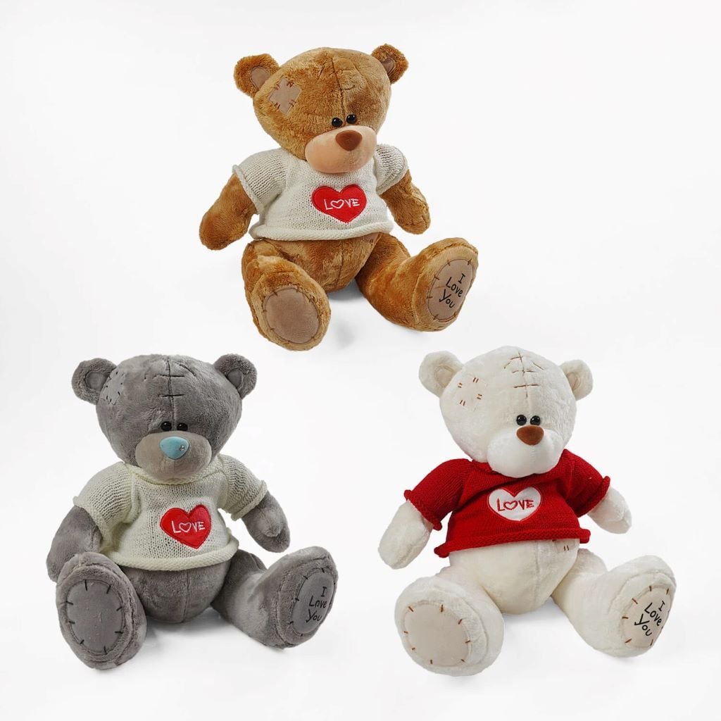 М'яка іграшка ведмедик Тедді 22см плюш в кофтині мікс кол M11285 Китай