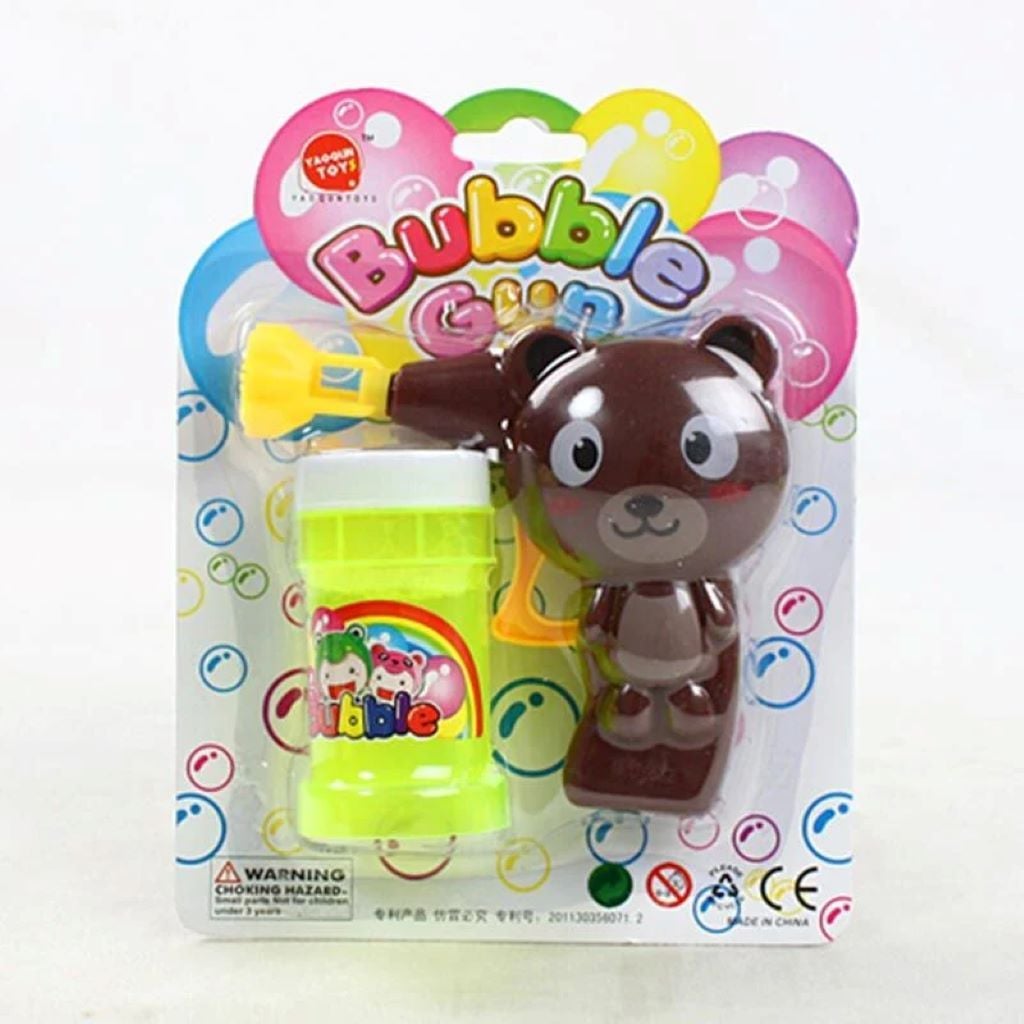 Мильні бульбашки пістолет Ведмедик механічний в блістері 19*15*5см 632-B Китай