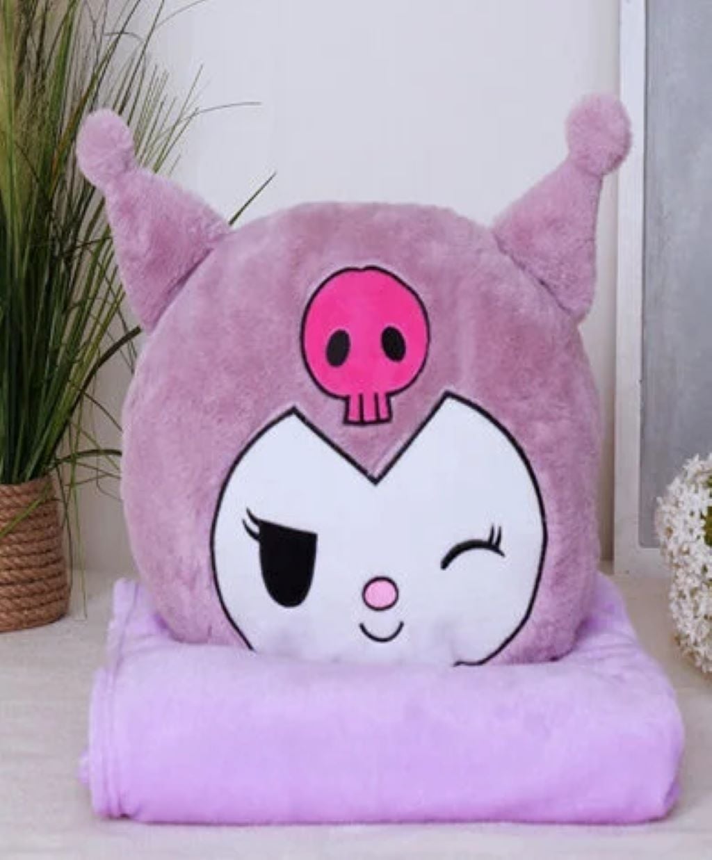 М'яка іграшка Куромі 36см з пледом 170*110см фіолетова M18284 Китай