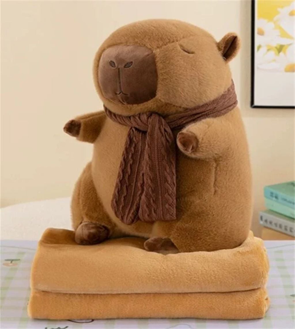 М'яка іграшка Капібара 40 см з пледом 105*175 см	 M18206 Китай