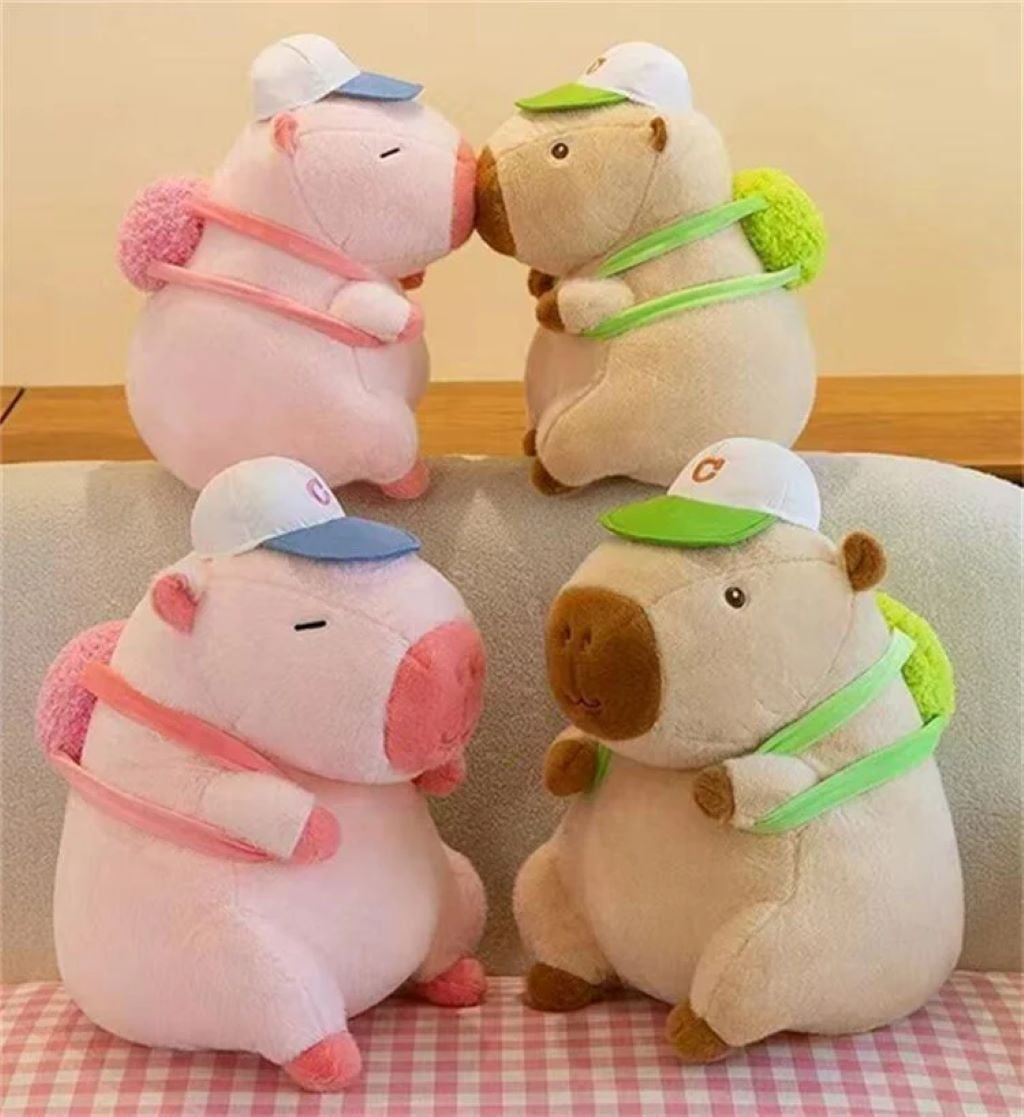 М'яка іграшка Капібара 44см з рюкзачком 2 кольори рожевий/ беж M17992 Китай