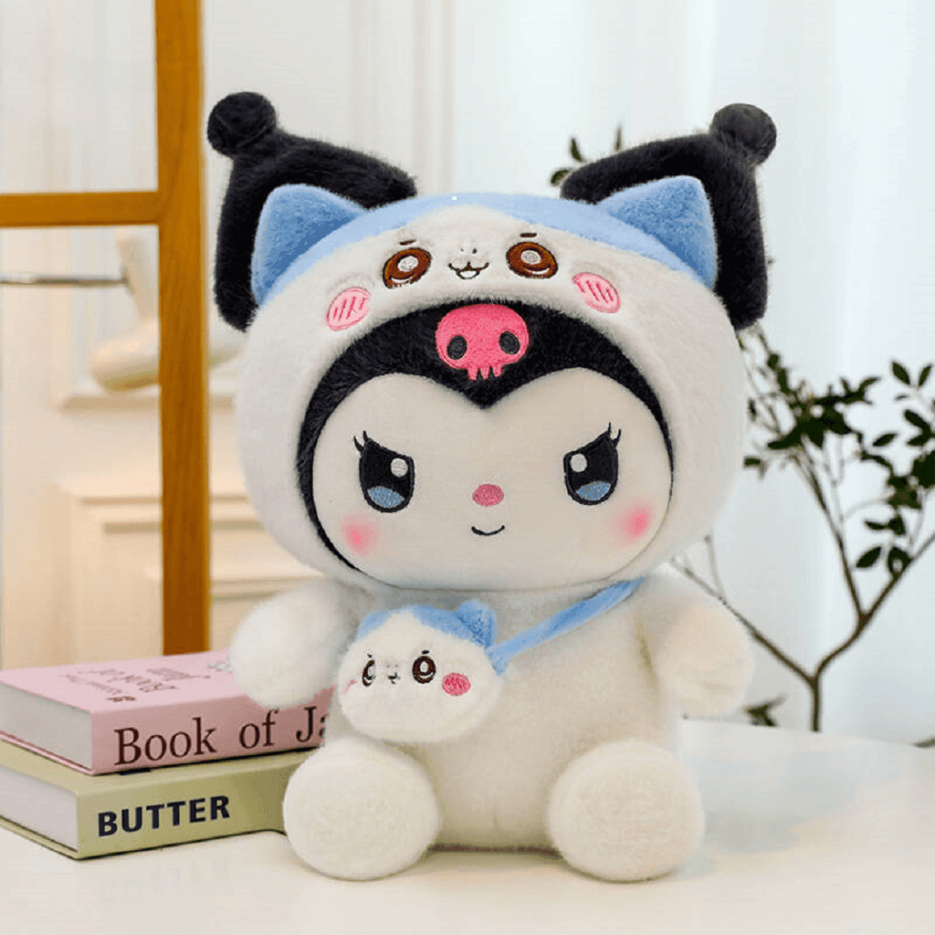 М'яка іграшка Куромі 40см Джії Кава з сумкою у костюмі тваринки біла KON-52 Dreamtoys