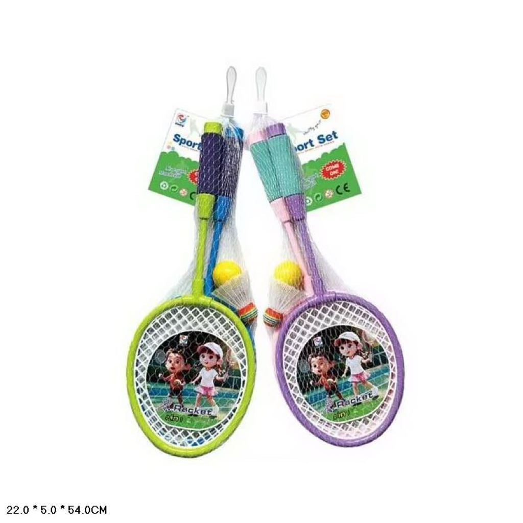 Ракетки 54см 2шт воланчик м'ячик у сітці ZY438C Zhiyu