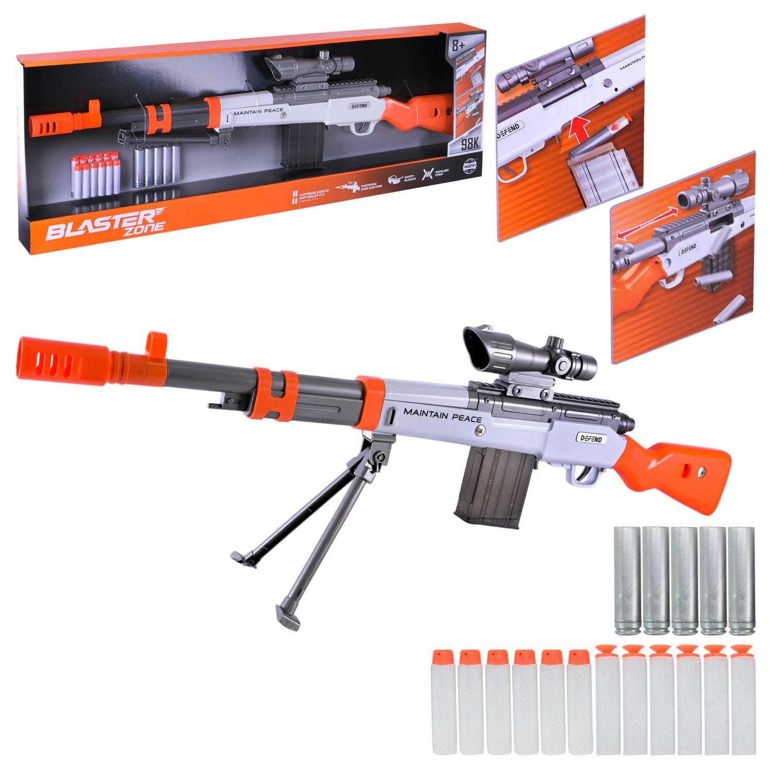 Автомат акумул поролонові пулі у коробці 89*30*8см WY2103A Wenyi