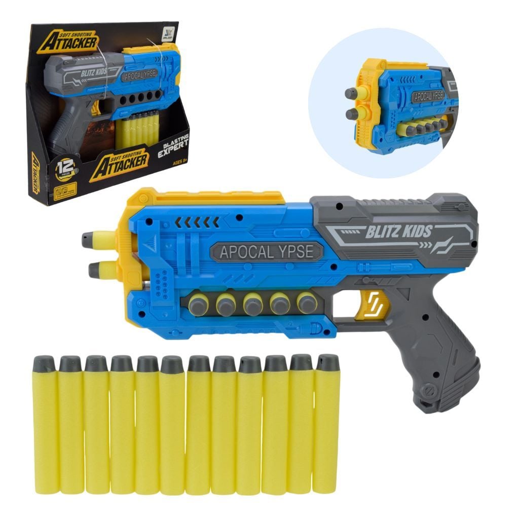 Пістолет поролонові кулі 25см 12 знарядів у коробці 29*24*4см JLX8615 Jialixin