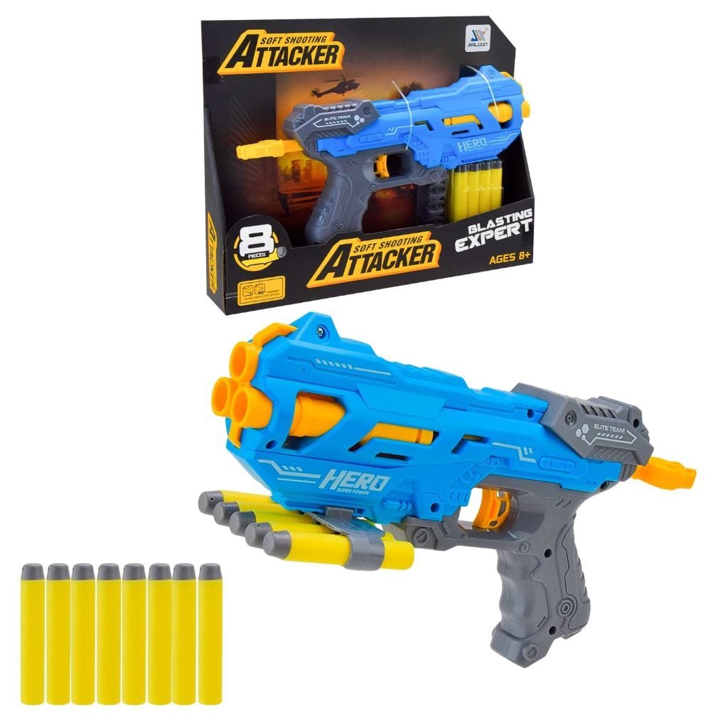 Пістолет поролонові кулі 27см 8 знарядів у коробці 31,5*5,1*24,2см JLX8604 Jialixin