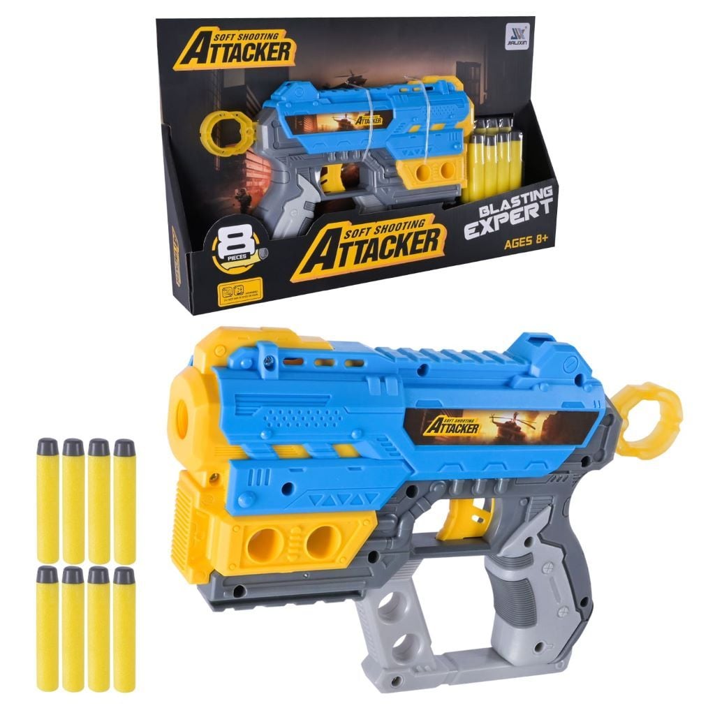 Пістолет поролонові кулі 22см 8 знарядів у коробці 33*4,5*20см JLX8618 Jialixin