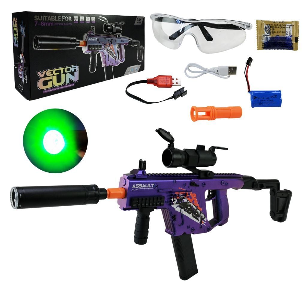 Автомат стріляє орбізами світиться акум 7,4V  USB-кабель окуляри орбізи в коробці 43*20*9см   F930C-3 Китай