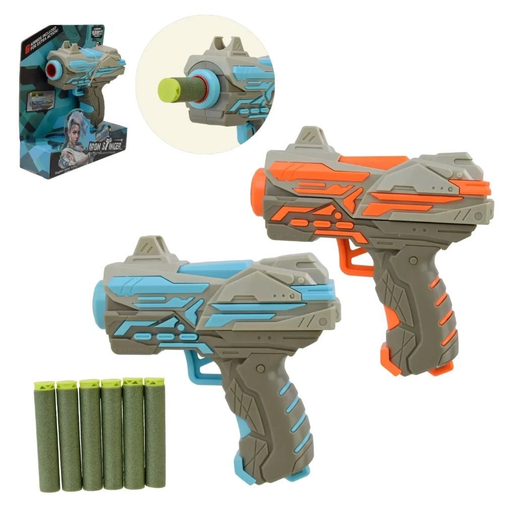 Пістолет поролонові пулі 6шт 2 кольори у коробці 14*16*5см FJ9001 Китай