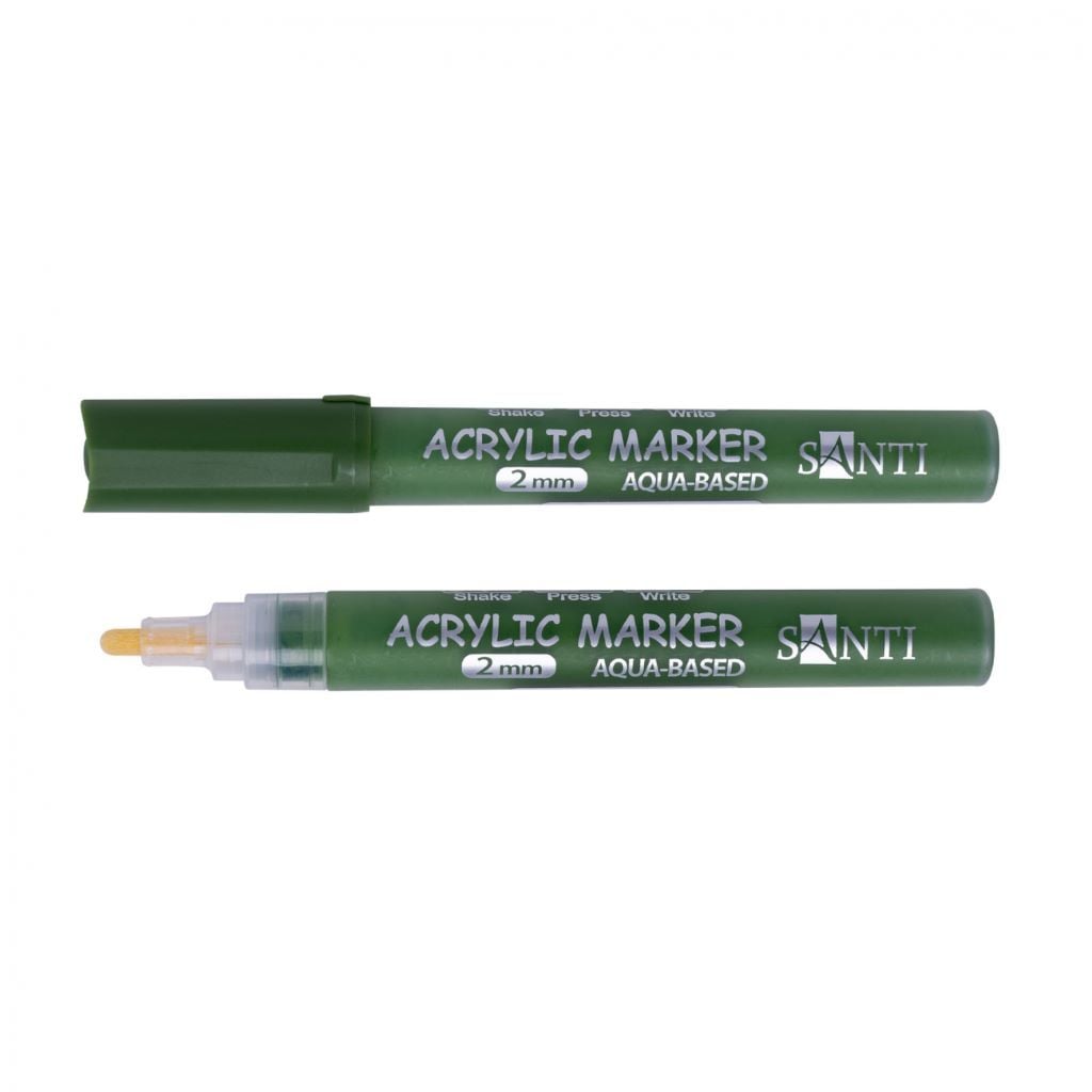 Маркер акриловий 1шт Aqua-Based 2мм SAC-20 зелений хакі 391049 Santi