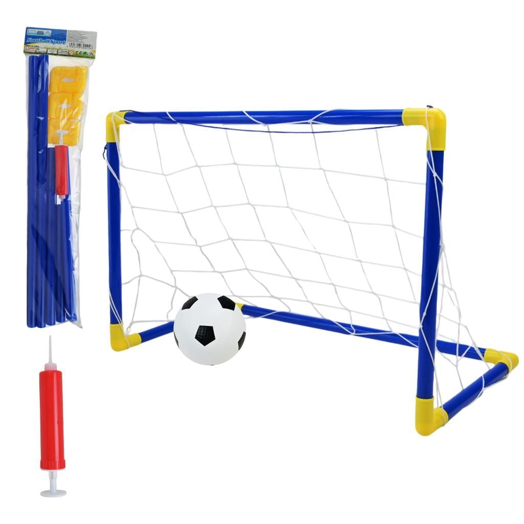 Футбольні ворота пластикові 60*41*39см блакитні з м'ячем у пакеті DQ-12 Китай
