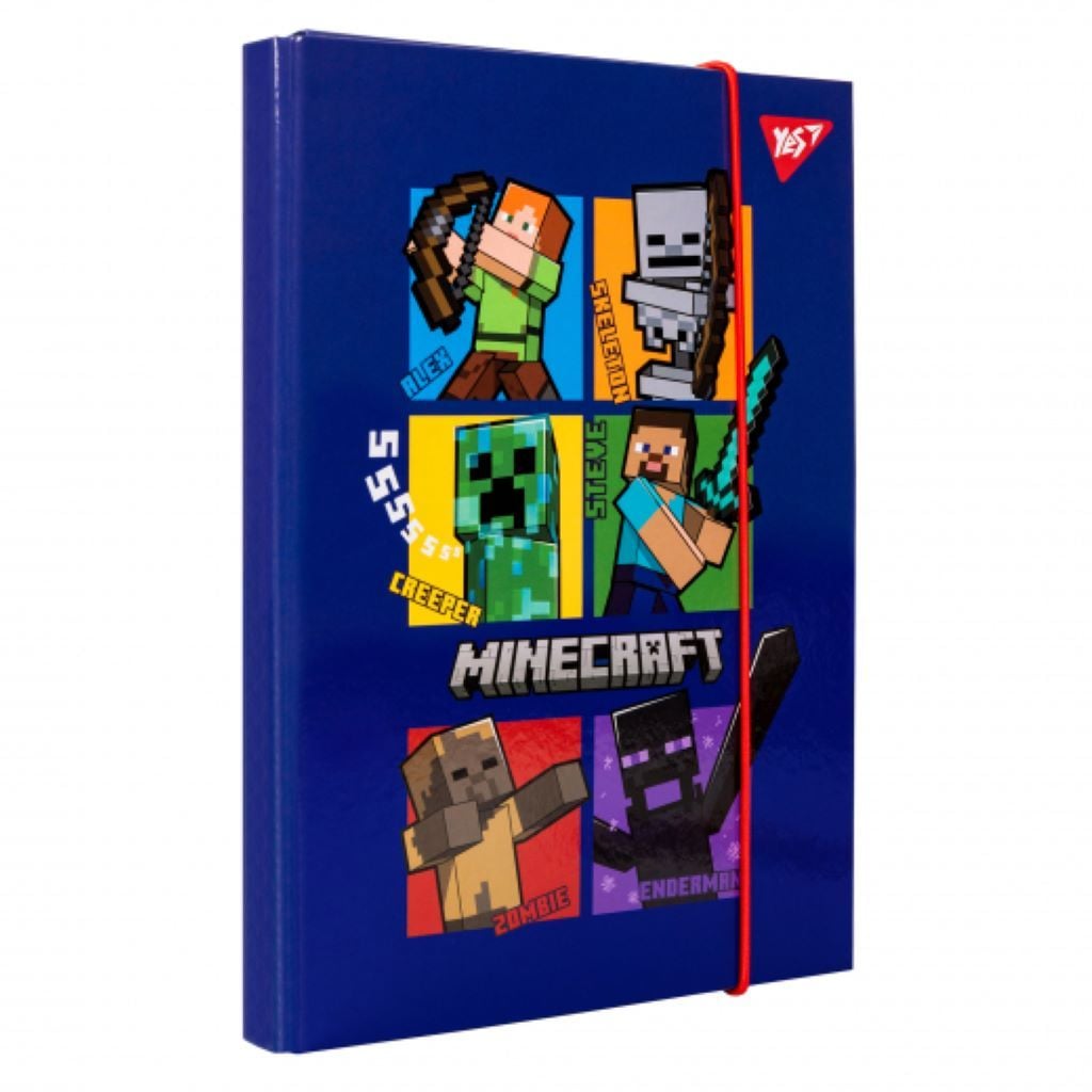 Папка для зошитів A5 з твердого картону  на гумці Minecraft SSSS 500238 Yes